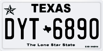 TX license plate DYT6890