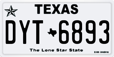 TX license plate DYT6893