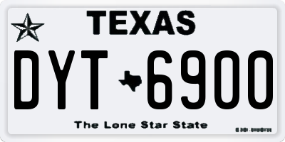 TX license plate DYT6900