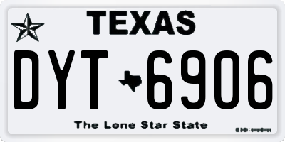 TX license plate DYT6906