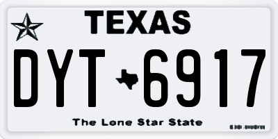 TX license plate DYT6917