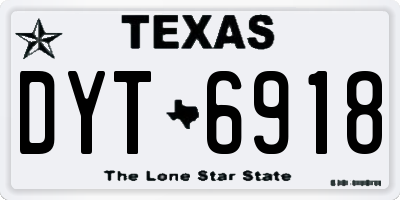 TX license plate DYT6918