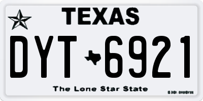TX license plate DYT6921
