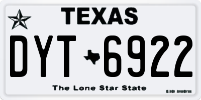 TX license plate DYT6922