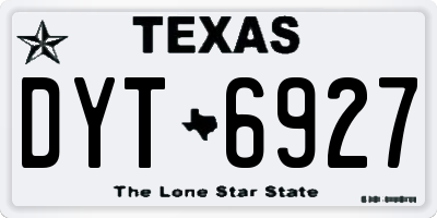 TX license plate DYT6927