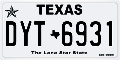 TX license plate DYT6931