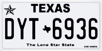 TX license plate DYT6936