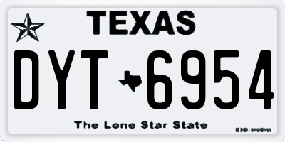 TX license plate DYT6954