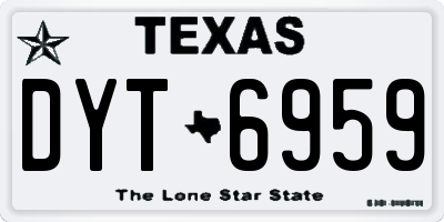TX license plate DYT6959