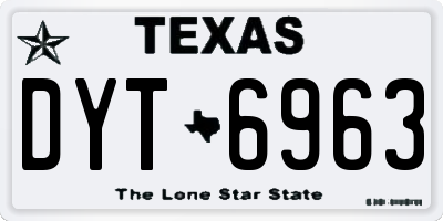 TX license plate DYT6963