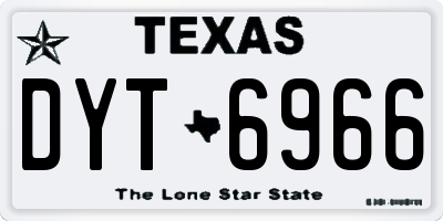 TX license plate DYT6966