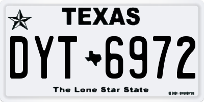 TX license plate DYT6972