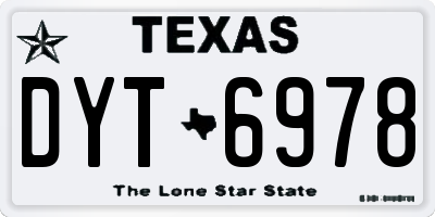 TX license plate DYT6978