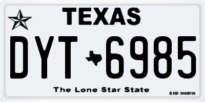 TX license plate DYT6985