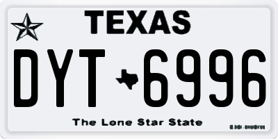TX license plate DYT6996