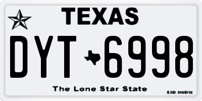 TX license plate DYT6998