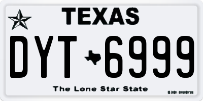 TX license plate DYT6999
