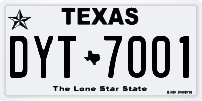 TX license plate DYT7001