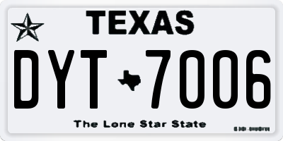 TX license plate DYT7006