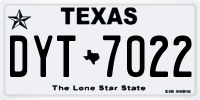 TX license plate DYT7022