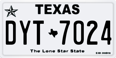 TX license plate DYT7024