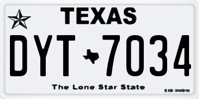 TX license plate DYT7034
