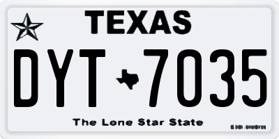 TX license plate DYT7035