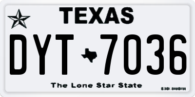 TX license plate DYT7036