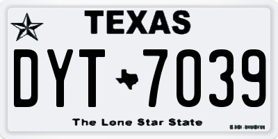 TX license plate DYT7039