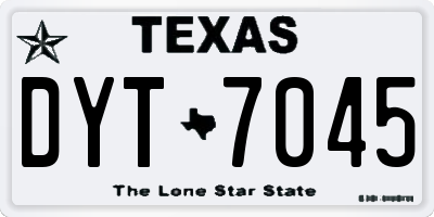 TX license plate DYT7045