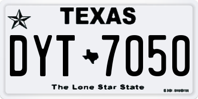TX license plate DYT7050
