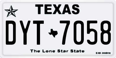 TX license plate DYT7058