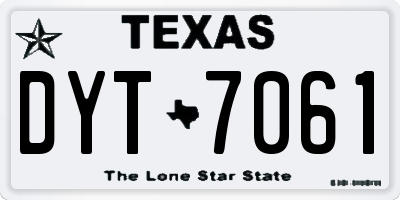 TX license plate DYT7061