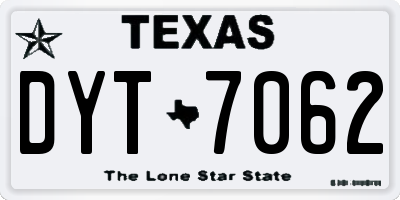 TX license plate DYT7062