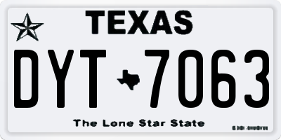 TX license plate DYT7063