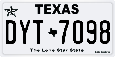 TX license plate DYT7098