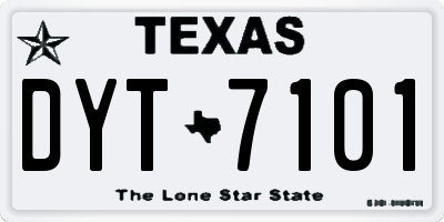 TX license plate DYT7101