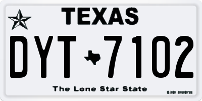 TX license plate DYT7102