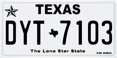 TX license plate DYT7103
