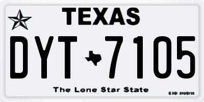 TX license plate DYT7105