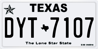 TX license plate DYT7107