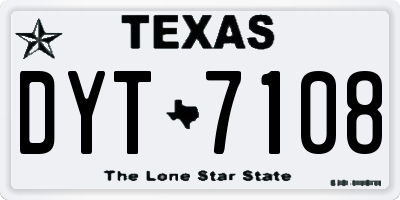TX license plate DYT7108