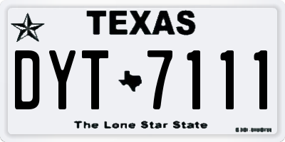 TX license plate DYT7111