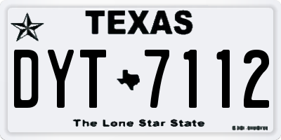 TX license plate DYT7112
