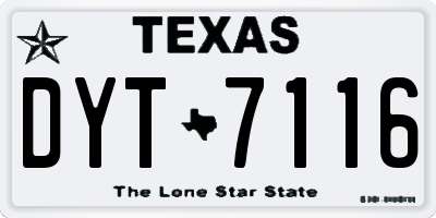 TX license plate DYT7116