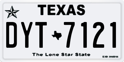 TX license plate DYT7121