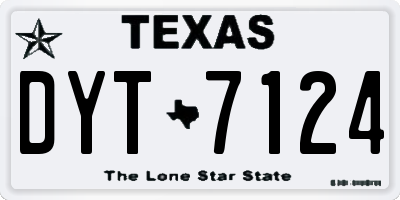 TX license plate DYT7124