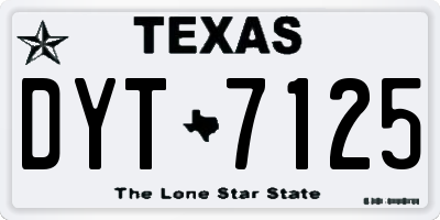 TX license plate DYT7125