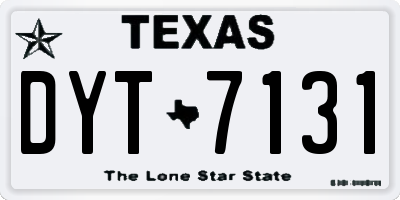 TX license plate DYT7131