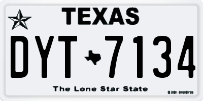 TX license plate DYT7134